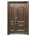 Copper Color Senior Lock System Peephole Decorations Burglar Proof Safety Steel Door For Front Entrance